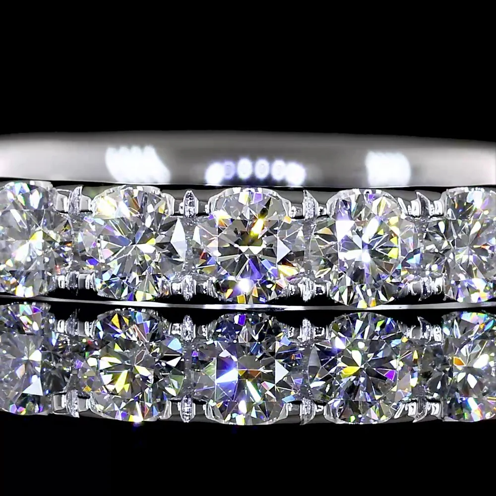 Platinum Eternity Band with Pave-Set Round Lab Diamonds - 1.36 Carats Total Diamond Weight - Covaloro Fine Jewelry - Image 2