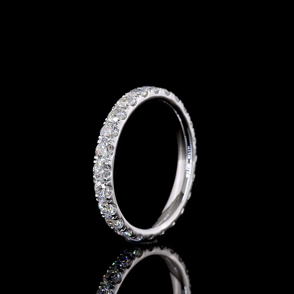 Platinum Eternity Band with Pave-Set Round Lab Diamonds - 1.36 Carats Total Diamond Weight - Covaloro Fine Jewelry - Image 4