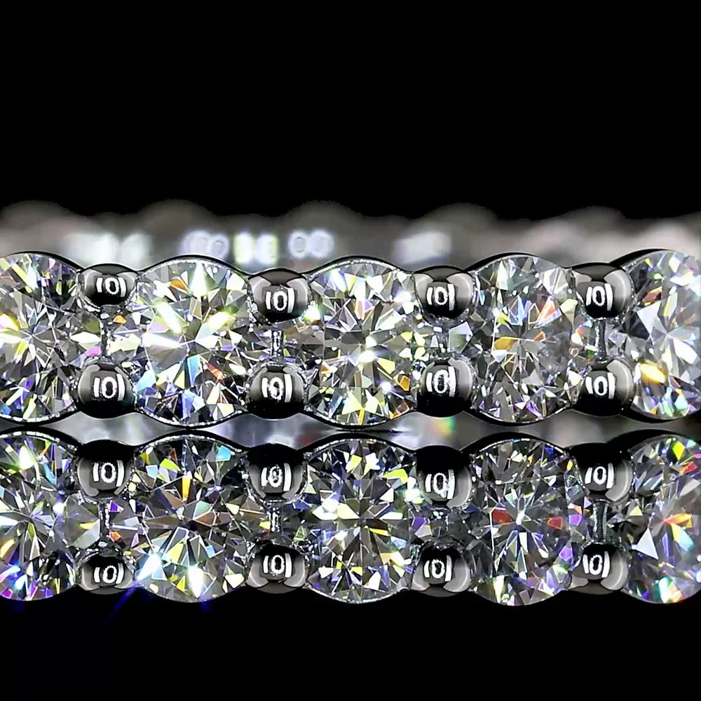 Platinum Eternity Band with Prong Set Round Lab Diamonds - 1.33 Carat Total Weight - Covaloro Fine Jewelry - Image 2