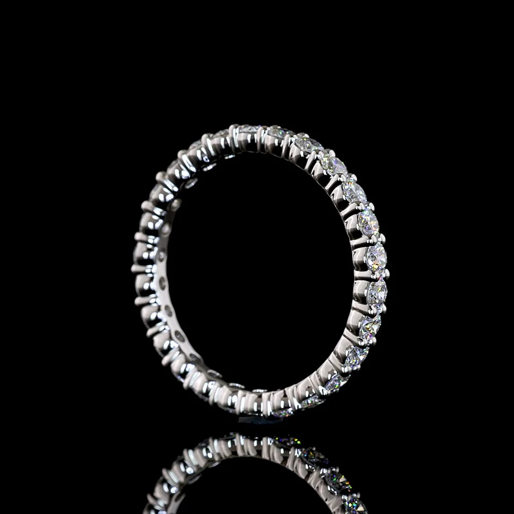 Platinum Eternity Band with Prong Set Round Lab Diamonds - 1.33 Carat Total Weight - Covaloro Fine Jewelry - Image 3