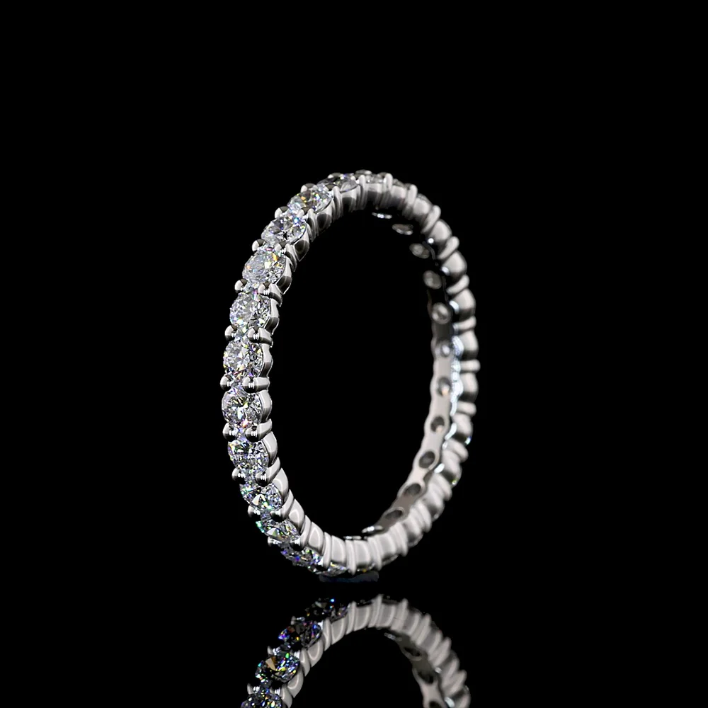 Platinum Eternity Band with Prong Set Round Lab Diamonds - 1.33 Carat Total Weight - Covaloro Fine Jewelry - Image 4