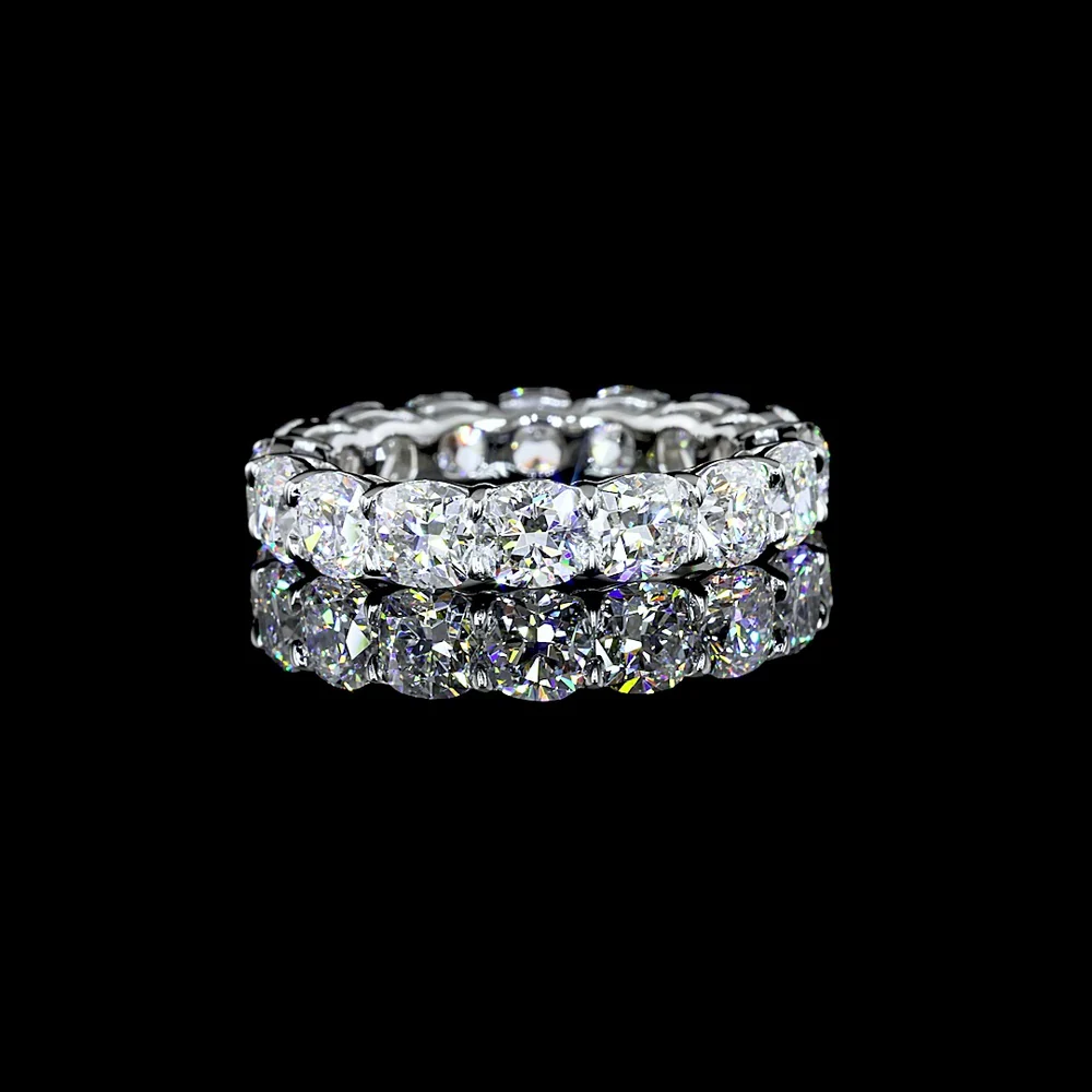 Platinum Eternity Band with Square Cushion Brilliant Cut Lab Grown Diamonds - 10.06 Carat Total Diamond Weight - Covaloro Fine Jewelry