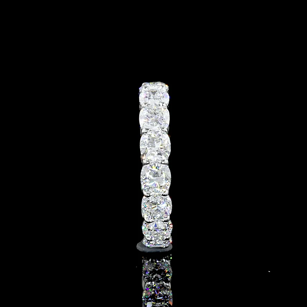 Platinum Eternity Band with Square Cushion Brilliant Cut Lab Grown Diamonds - 10.06 Carat Total Diamond Weight - Covaloro Fine Jewelry - Image 3