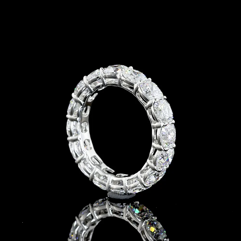 Platinum Eternity Band with Square Cushion Brilliant Cut Lab Grown Diamonds - 10.06 Carat Total Diamond Weight - Covaloro Fine Jewelry - Image 4