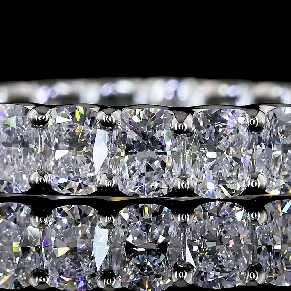 Platinum Eternity Band with U-Prong Set Cushion Cut Lab Diamonds - 2.23 Carat Total Diamond Weight - Covaloro Fine Jewelry - Image 2