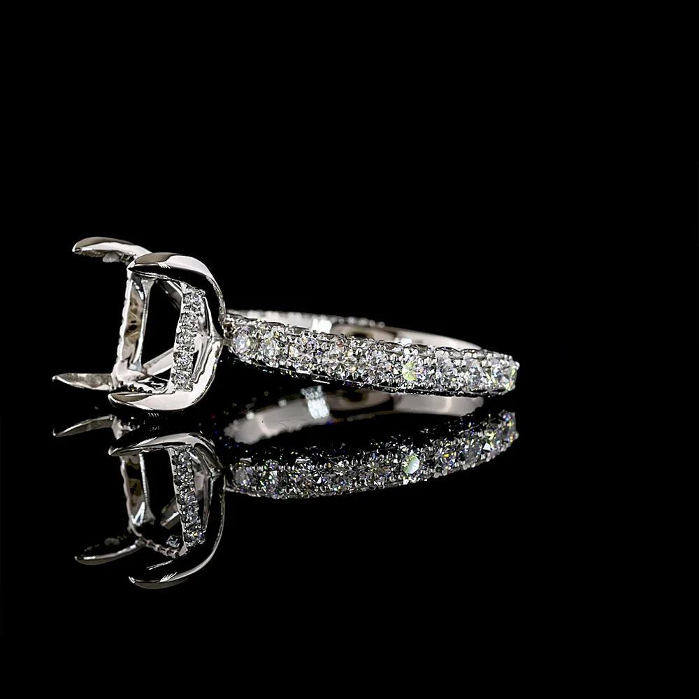 Platinum Hidden Halo Engagement Ring with 3.63 Carat Princess Cut D VVS2 Lab Diamond and 1.65 Carat Accent Diamonds - 5.28 Carat Total Weight - Covaloro Fine Jewelry - Image 3