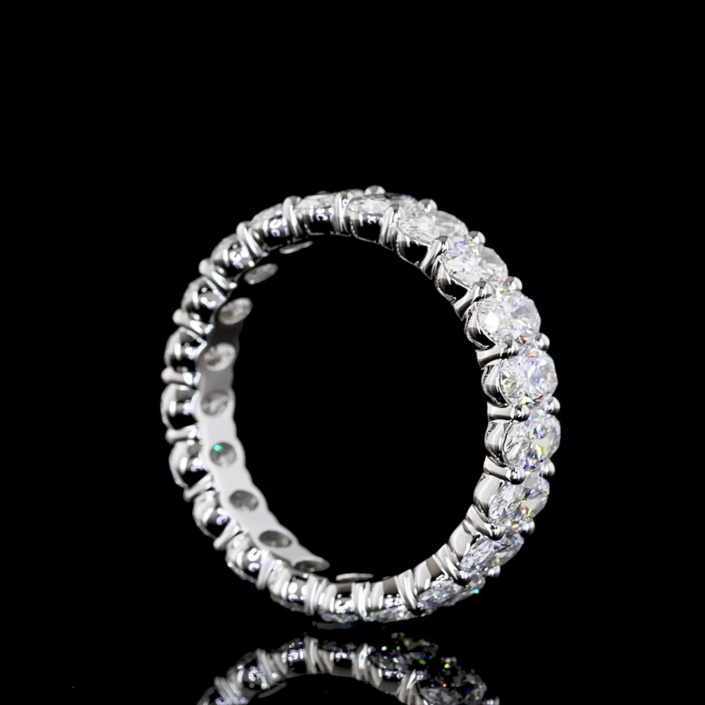 Platinum Oval Cut Lab Diamond Eternity Band - 21 Stones, 3.51 Carat Total Weight, E-F Color VS Clarity - Covaloro Fine Jewelry - Image 3
