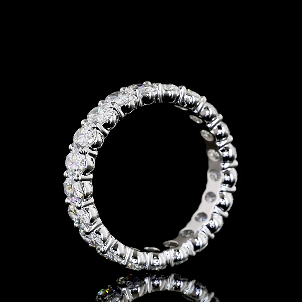 Platinum Oval Cut Lab Diamond Eternity Band - 21 Stones, 3.51 Carat Total Weight, E-F Color VS Clarity - Covaloro Fine Jewelry - Image 4