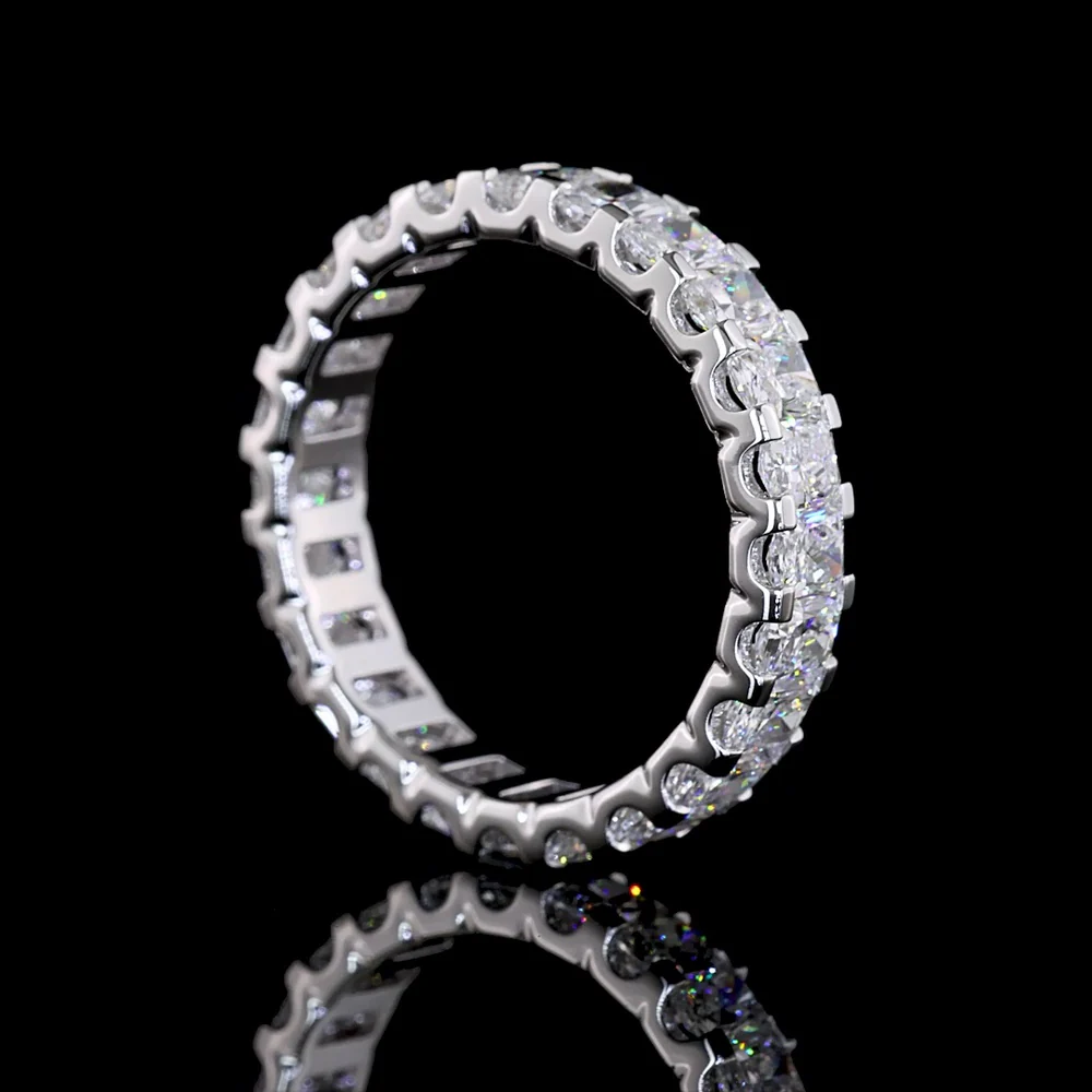 Platinum Radiant Cut Lab Diamond Eternity Band - 2.57 Carat Total Weight, U-Prong Setting, E-F VS1 Clarity - Covaloro Fine Jewelry - Image 3