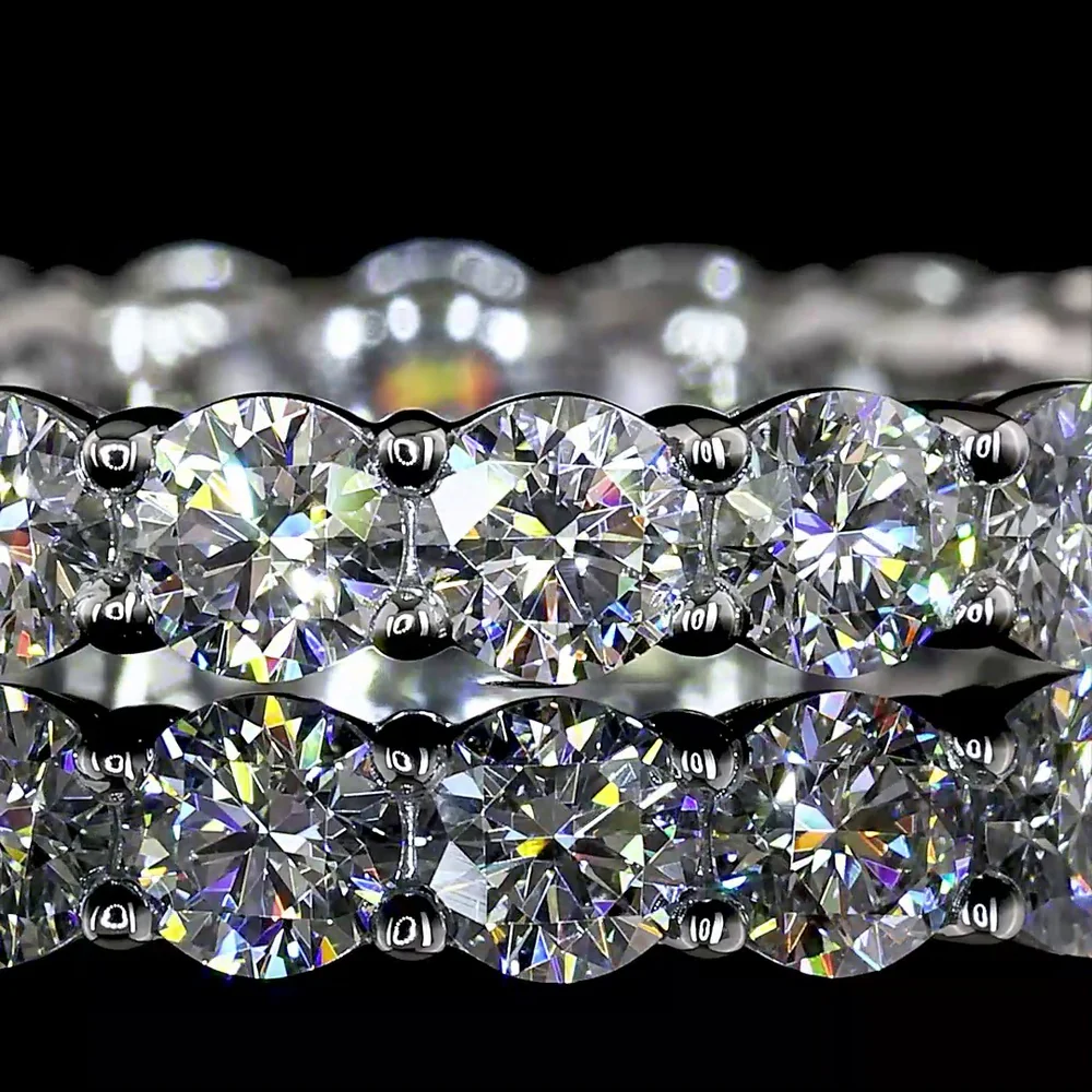 Platinum Round Cut Lab Diamond Eternity Band - 1.83 Carats Total, 23 Stones with E-F Color & VS Clarity - Covaloro Fine Jewelry - Image 2