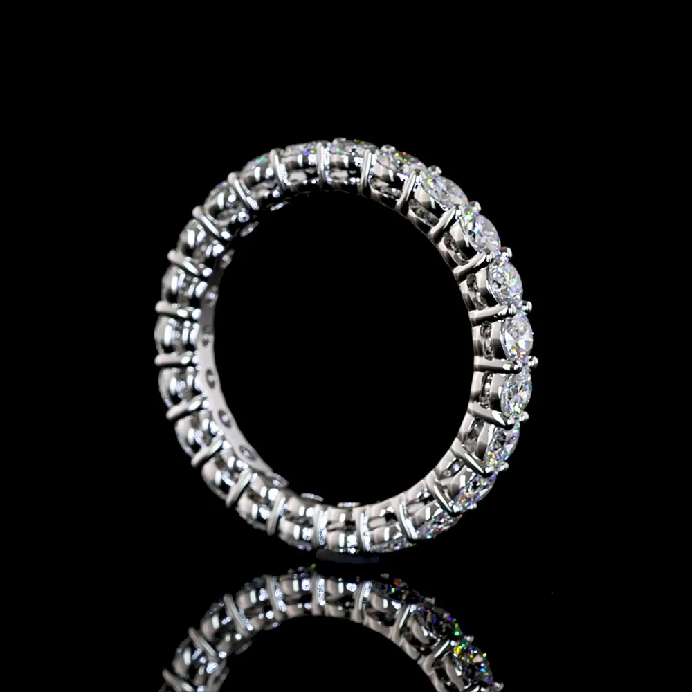 Platinum Round Cut Lab Diamond Eternity Band - 1.83 Carats Total, 23 Stones with E-F Color & VS Clarity - Covaloro Fine Jewelry - Image 3