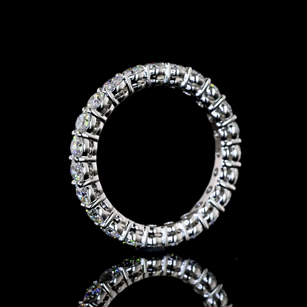 Platinum Round Cut Lab Diamond Eternity Band - 1.83 Carats Total, 23 Stones with E-F Color & VS Clarity - Covaloro Fine Jewelry - Image 4