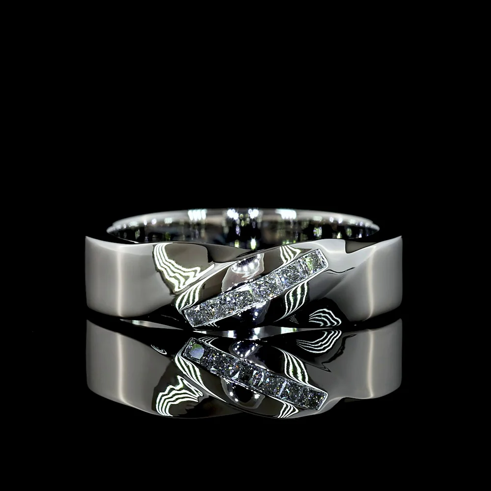 Platinum Special Eternity Band with 0.13 Carat Flush Set Princess Cut Lab Diamonds - E-F Color, VS Clarity - Covaloro Fine Jewelry