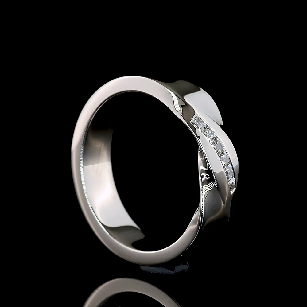Platinum Special Eternity Band with 0.13 Carat Flush Set Princess Cut Lab Diamonds - E-F Color, VS Clarity - Covaloro Fine Jewelry - Image 3