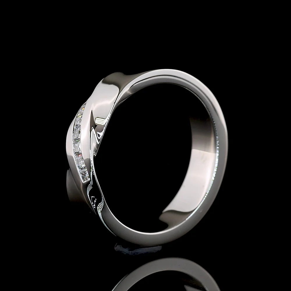 Platinum Special Eternity Band with 0.13 Carat Flush Set Princess Cut Lab Diamonds - E-F Color, VS Clarity - Covaloro Fine Jewelry - Image 4