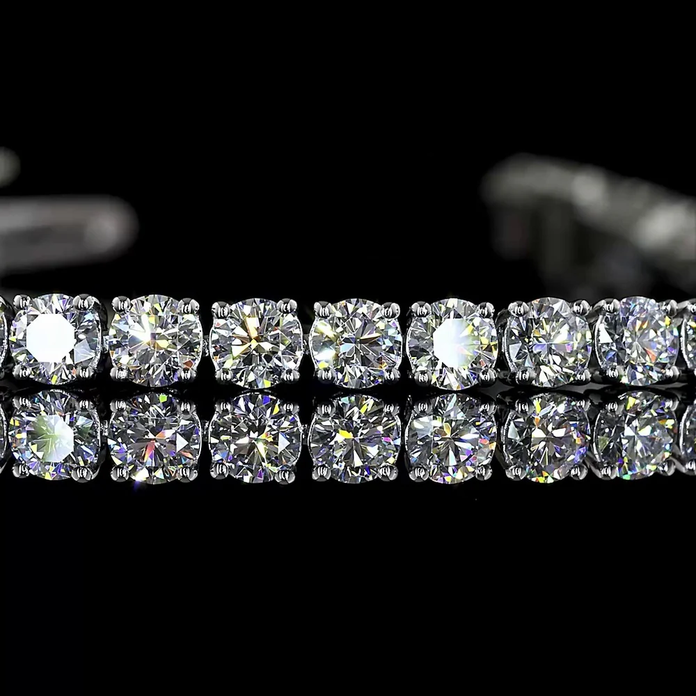 Platinum Tennis Bracelet with 4.9 Carats Round Brilliant Lab-Grown Diamonds - E-F Color, VS Clarity, 55 Stones in Secure Prong Setting - Covaloro Fine Jewelry - Image 2