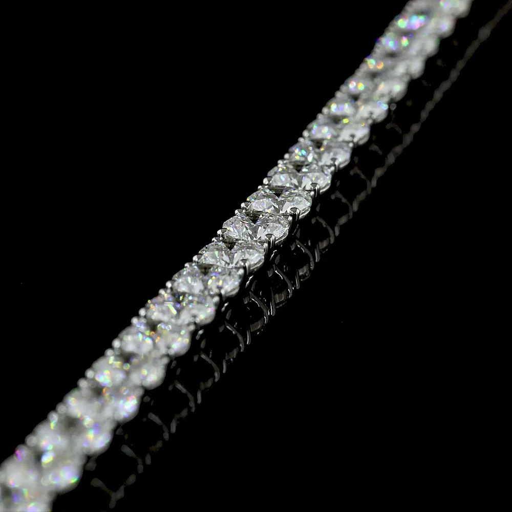 Platinum Tennis Bracelet with 42 Prong-Set Round Lab Diamonds - 8.71 Carat Total Weight, E-F Color VS Clarity - Covaloro Fine Jewelry - Image 3