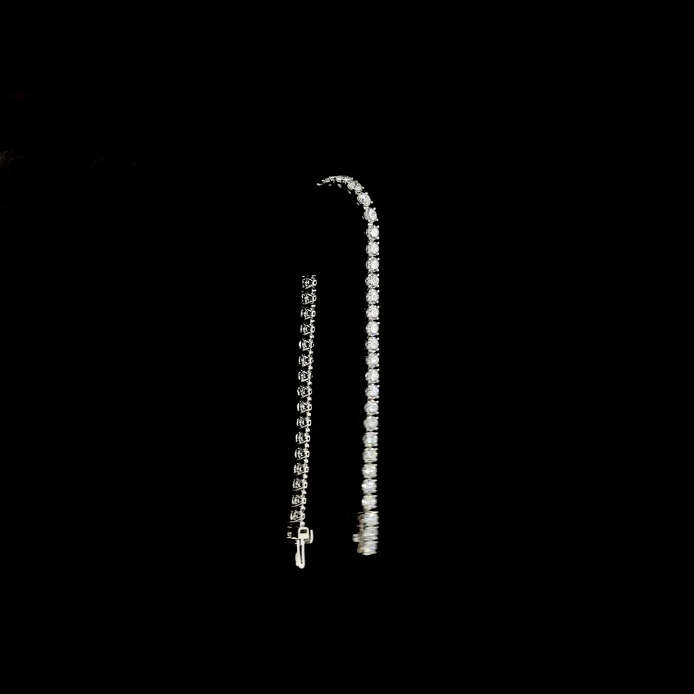 Platinum Tennis Bracelet with 5.98 Carats of Round Brilliant and Marquise Cut Lab Diamonds - F VS2 Clarity, Prong Set - Covaloro Fine Jewelry - Image 3