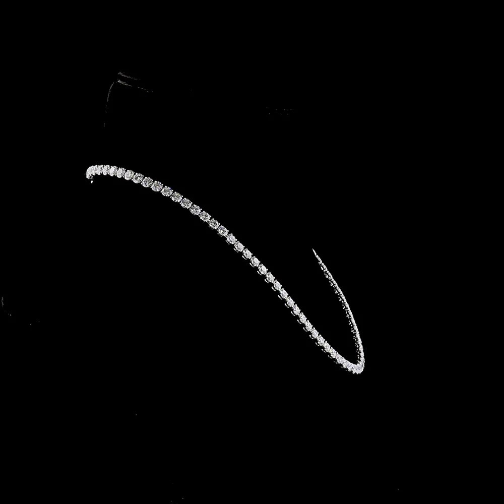 Platinum Tennis Necklace with 91 Round Brilliant Cut Lab Diamonds - 28.33 Carat Total Weight, E-F Color & VS1 Clarity - Covaloro Fine Jewelry - Image 2
