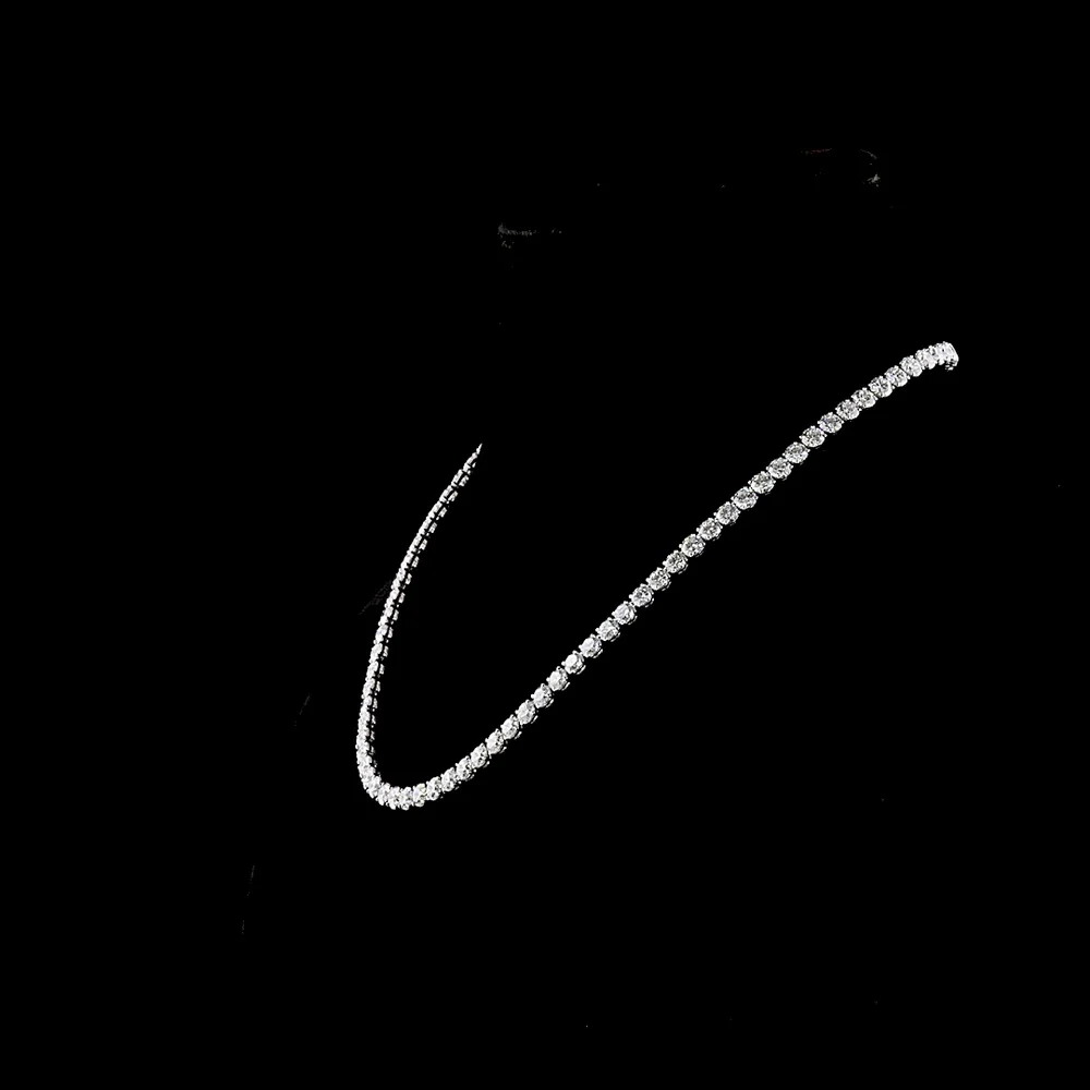 Platinum Tennis Necklace with 91 Round Brilliant Cut Lab Diamonds - 28.33 Carat Total Weight, E-F Color & VS1 Clarity - Covaloro Fine Jewelry - Image 3