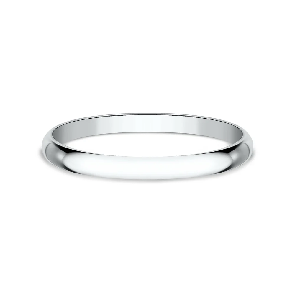 Regular Dome Classic Fit Men's Wedding Band in 14K White Gold - 1.2mm by Benchmark - Image 3