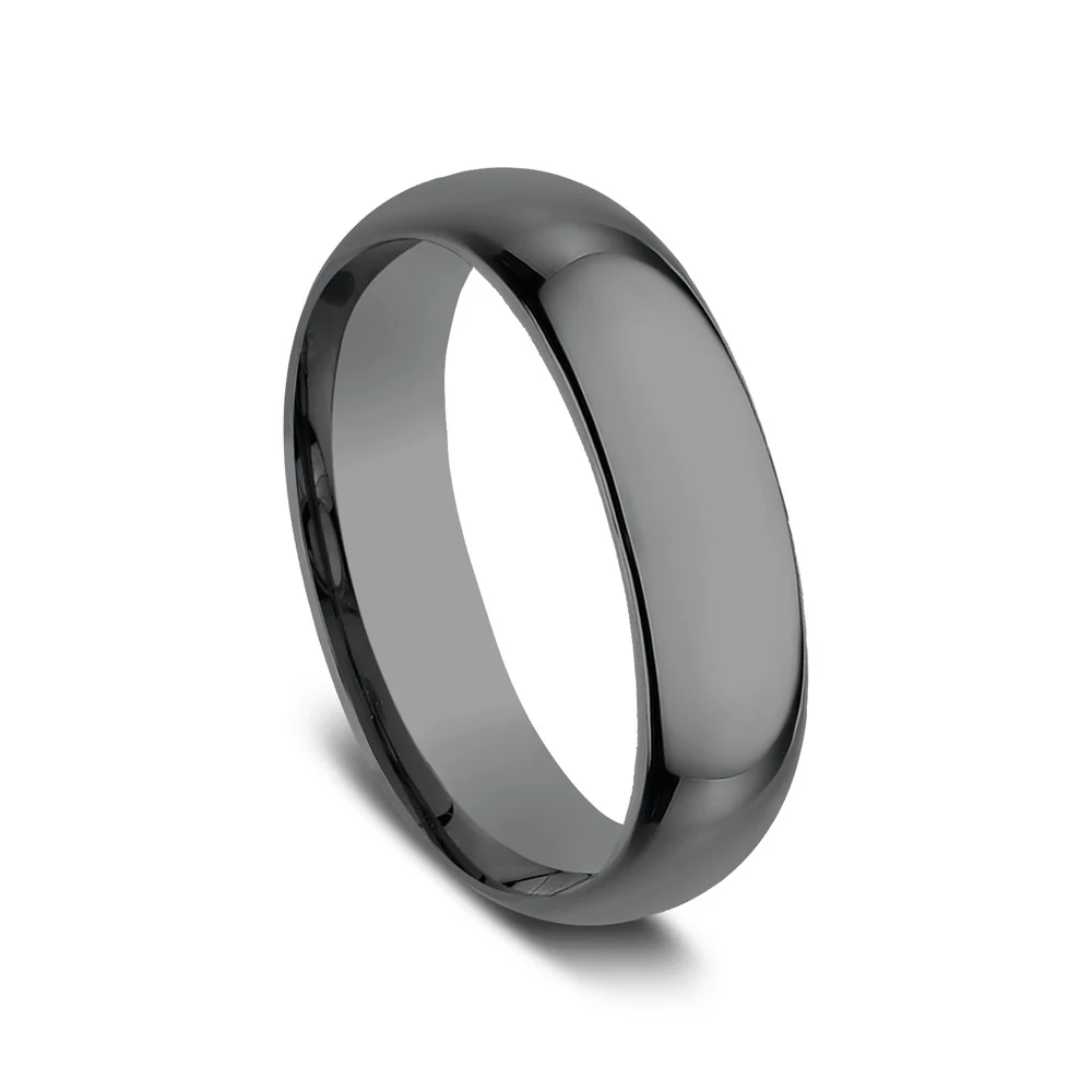 Regular Dome Comfort Fit Men's Wedding Band in Tantalum - 6.5mm by Tantalum - Image 2