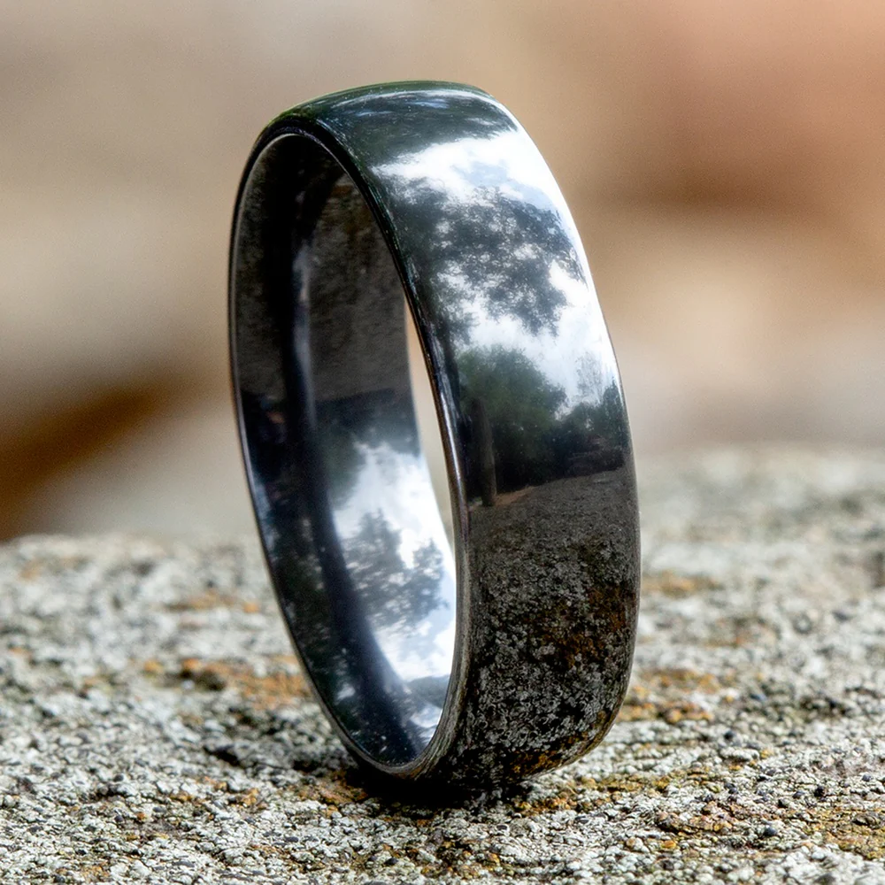 Regular Dome Comfort Fit Men's Wedding Band in Tantalum - 6.5mm by Tantalum - Image 4