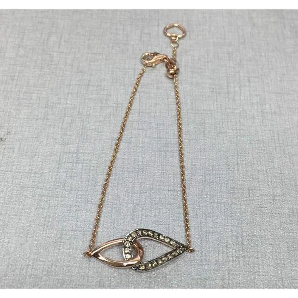 Roman & Jules - 14K Rose Gold Champagne Diamond Bracelet with 0.19 Carat Total Diamond Weight