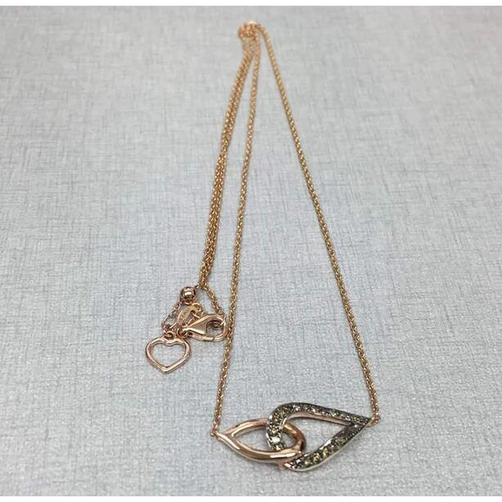 Roman & Jules - 14K Rose Gold Champagne Diamond Pendant Necklace - 0.19 Carat Total Diamond Weight