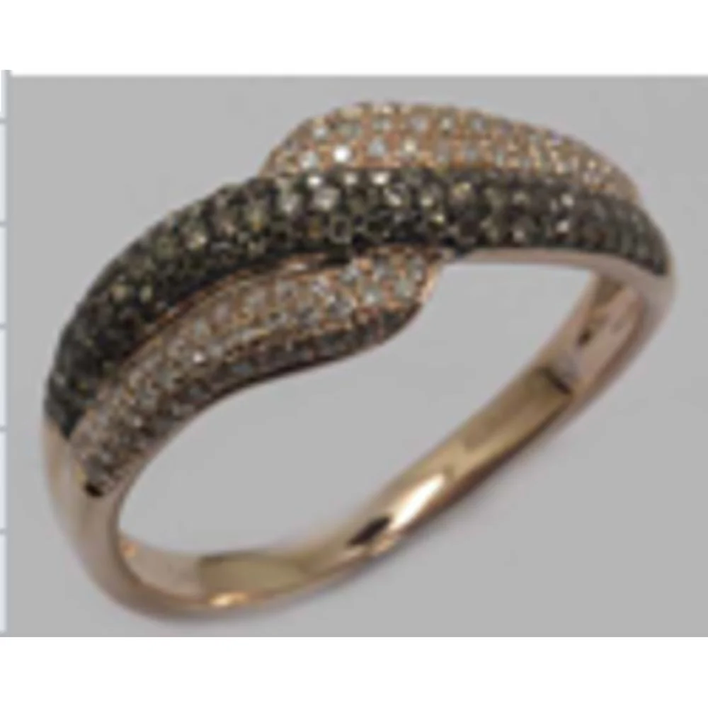 Roman & Jules - 14K Rose Gold Champagne Diamond Ring with Round Diamonds - 0.44 Carat Total Diamond Weight