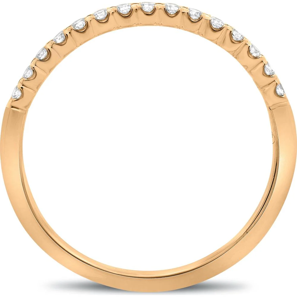 Roman & Jules - 14K Rose Gold Diamond Band with Fishtail Setting - 0.21 Carat Total Diamond Weight
