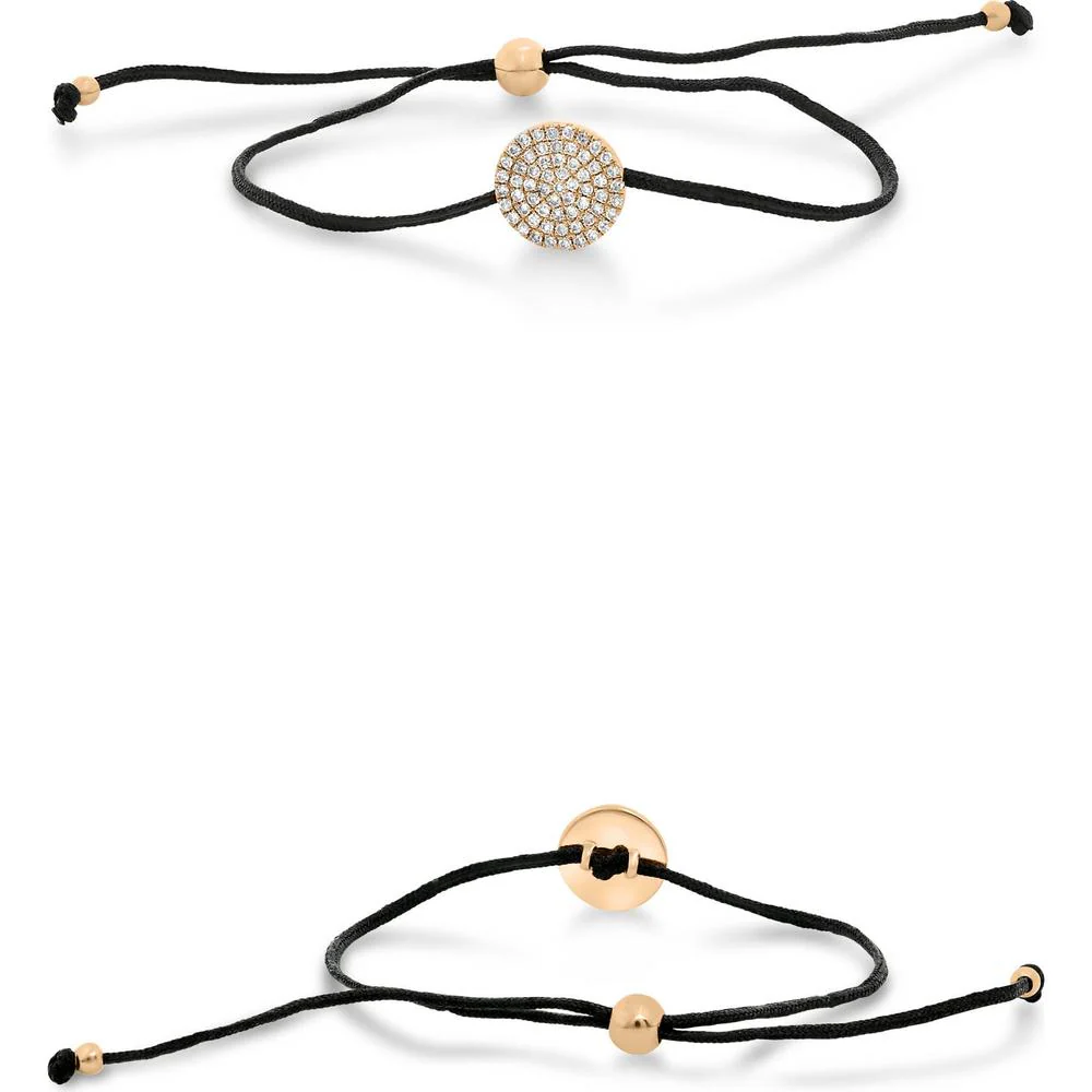 Roman & Jules - 14K Rose Gold Round Diamond Adjustable Bracelet - 0.14 Carat Total Diamond Weight
