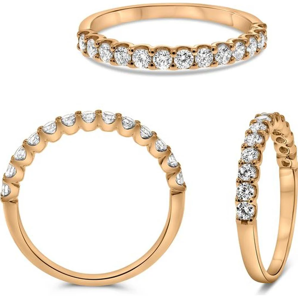 Roman & Jules - 14K Rose Gold Round Diamond Band Ring - 0.50 Carat Total Diamond Weight