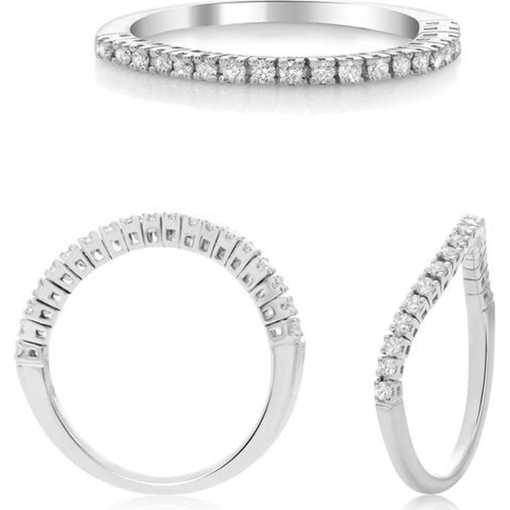 Roman & Jules - 14K White Gold Adjustable Diamond Band with 0.20 Carat Round Diamonds