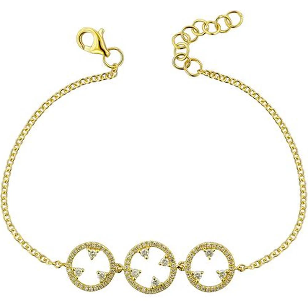 Roman & Jules - 14K White Gold Diamond Circle Bracelet with 0.35 Carat Total Round Diamonds