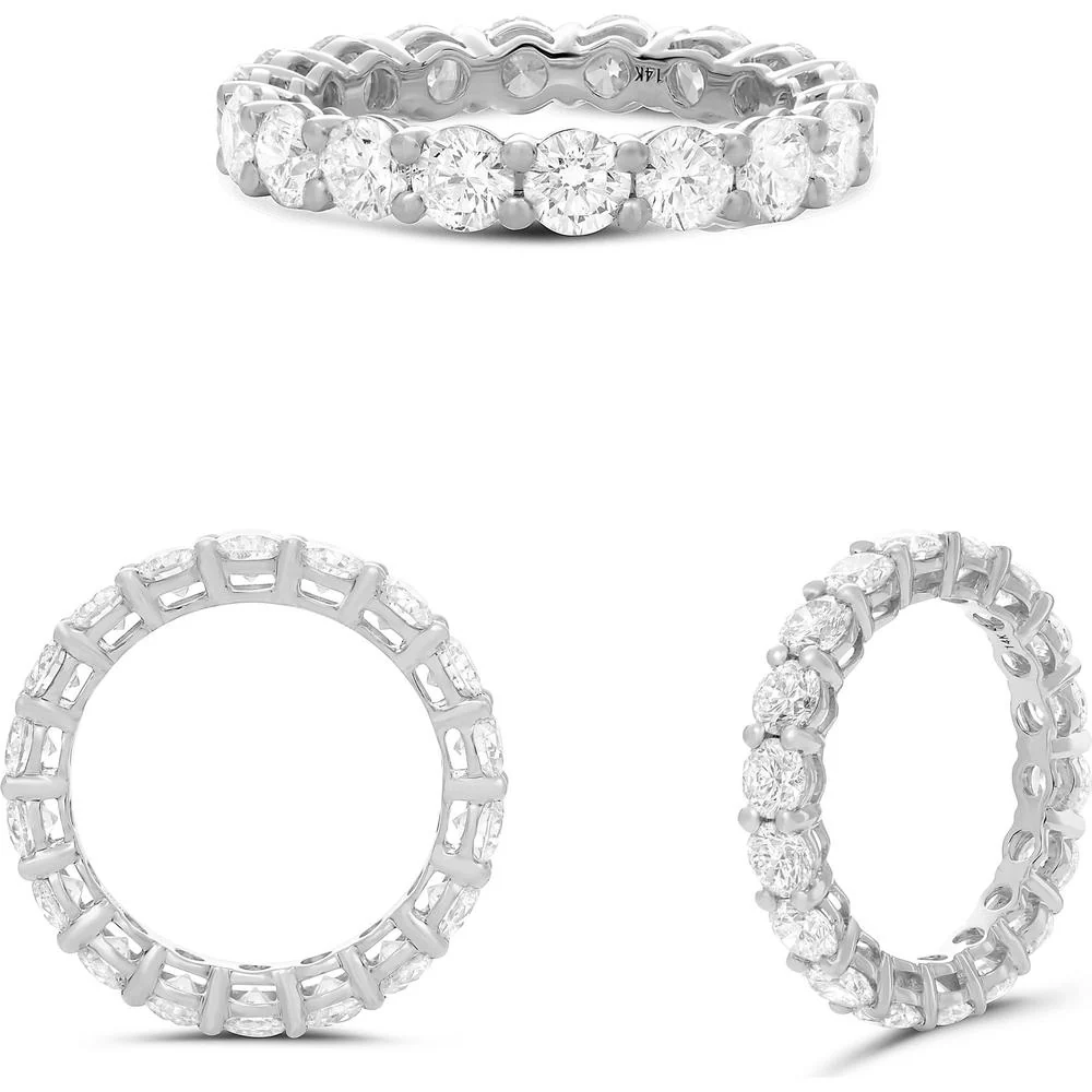 Roman & Jules - 14K White Gold Eternity Band with Round Brilliant Diamonds - 3.43 Carat Total Diamond Weight