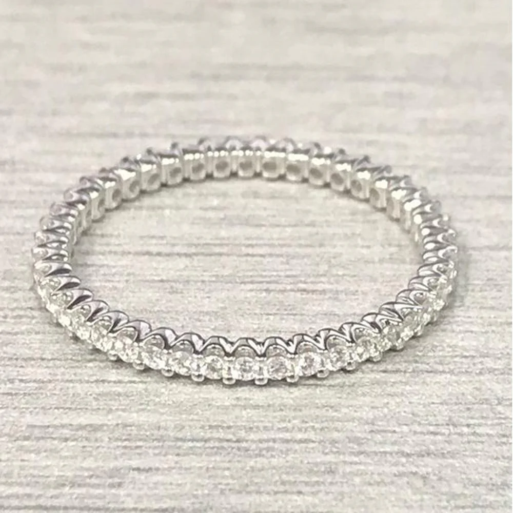 Roman & Jules - 14K White Gold Eternity Ring with Round Diamonds - 0.44 Carat Total Diamond Weight