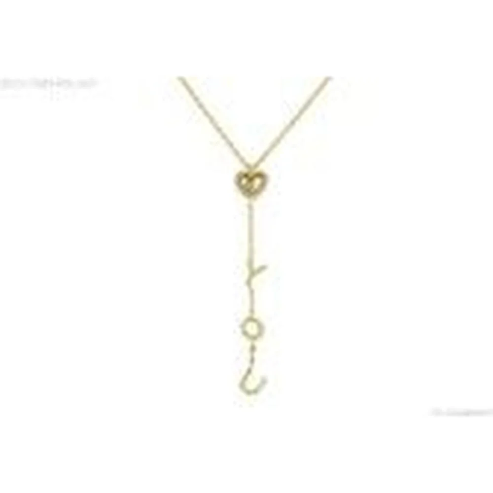 Roman & Jules - 14K White Gold Love Pendant Necklace with Round Diamond - 0.43 Carat Total Diamond Weight