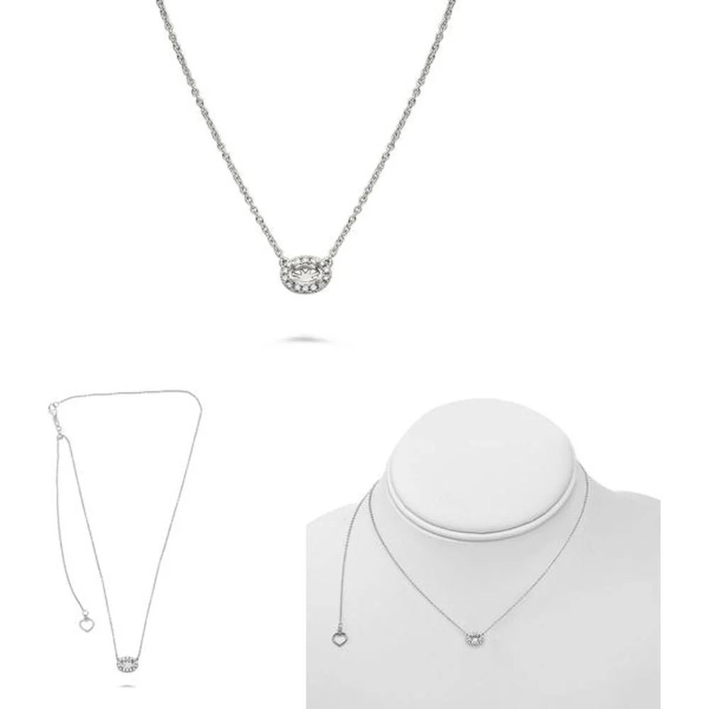 Roman & Jules - 14K White Gold Pave Diamond Halo Semi-Mount Necklace - Customizable Center Stone, Micropavé Setting