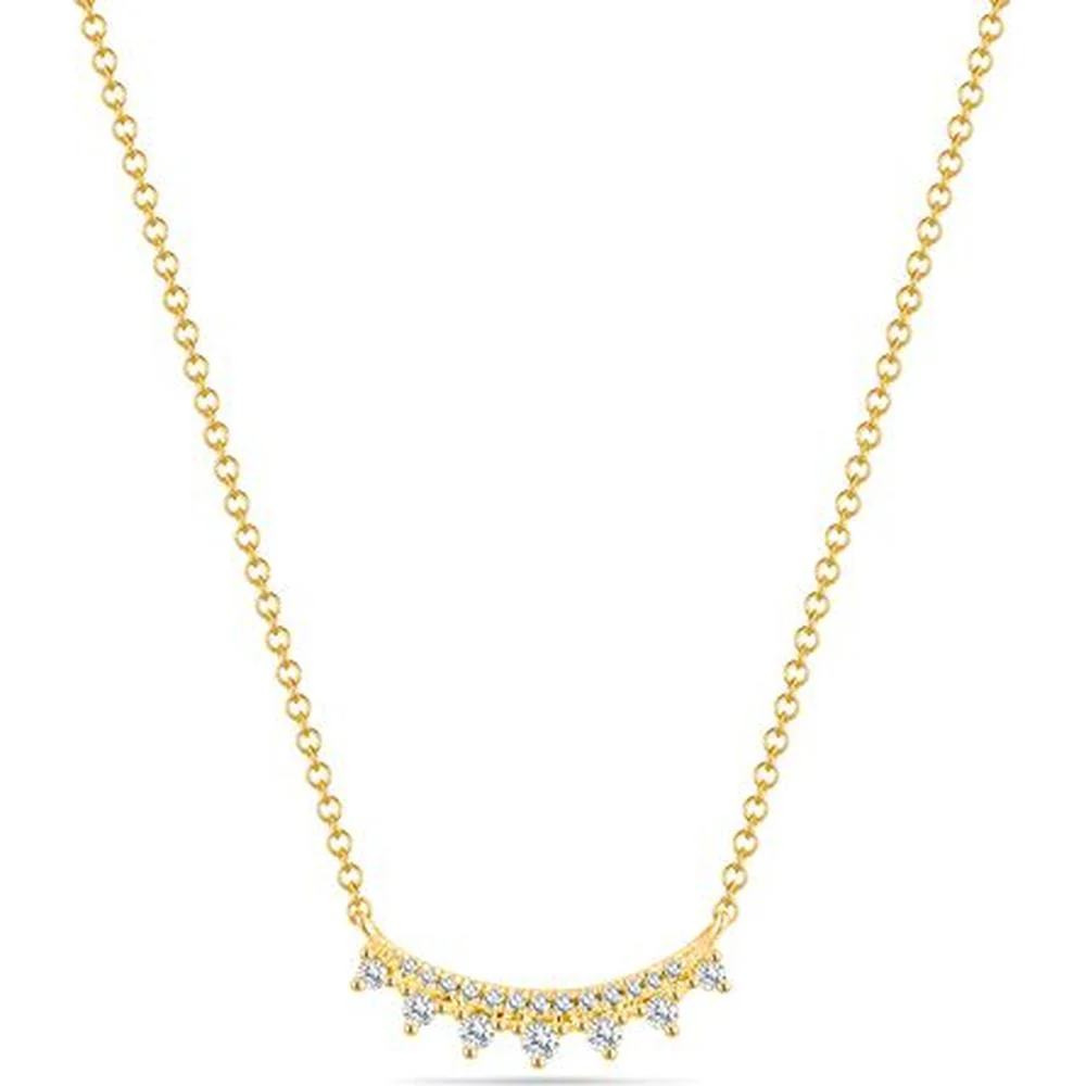 Roman & Jules - 14K White Gold Pendant Necklace with 0.12 Carat Round Diamonds