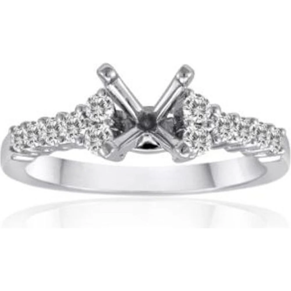 Roman & Jules - 14K White Gold Round Diamond Ring - 0.40 Carat Total Diamond Weight
