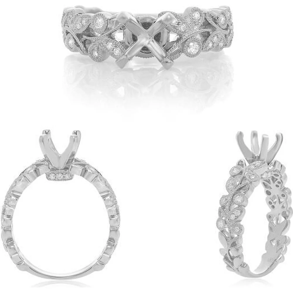 Roman & Jules - 14K White Gold Round Diamond Solitaire Ring - 0.23 Carat Total Diamond Weight