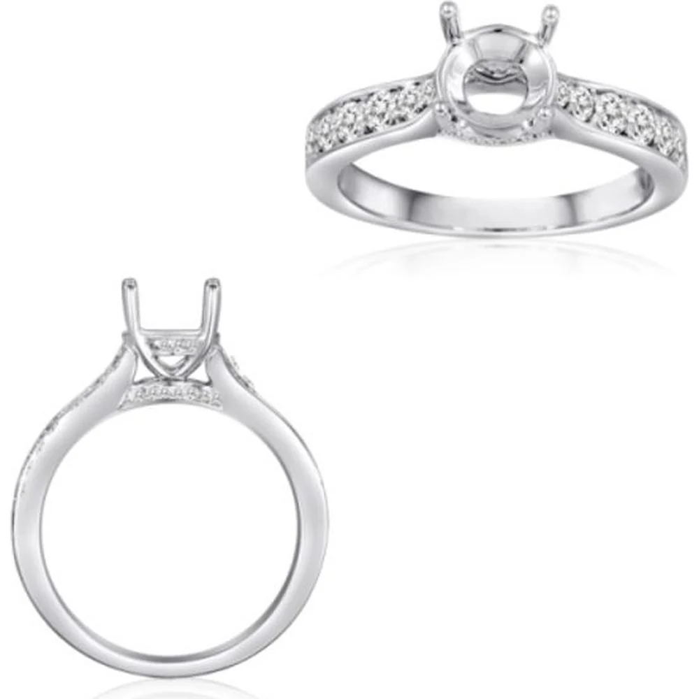 Roman & Jules - 14K White Gold Round Diamond Solitaire Ring - 0.47 Carat Total Diamond Weight