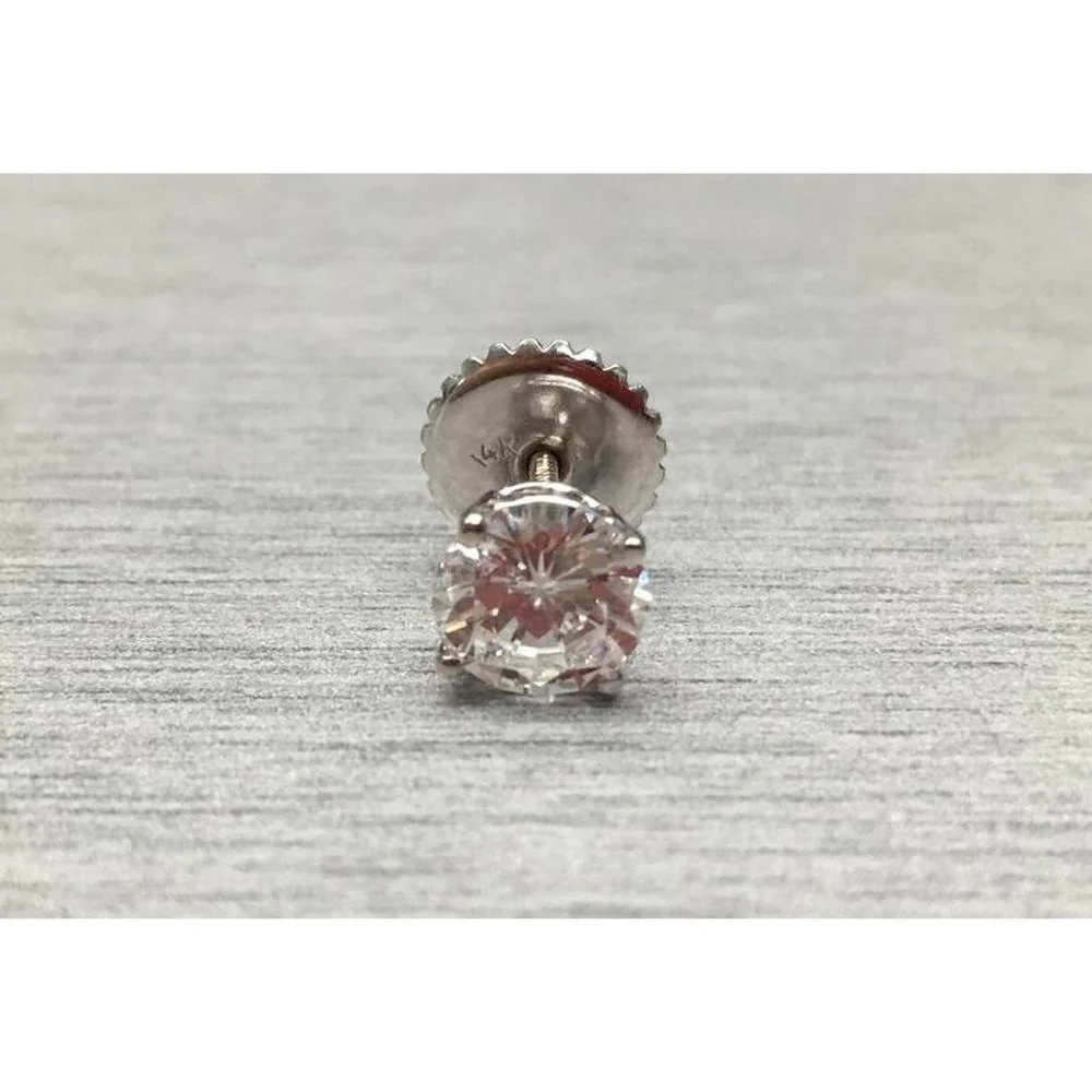 Roman & Jules - 14K White Gold Round Diamond Stud Earrings - 1.01 Carat Total Diamond Weight