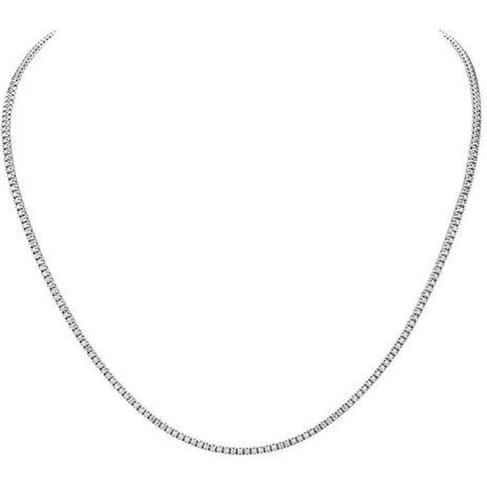 Roman & Jules - 14K White Gold Tennis Necklace with Round Diamonds - 2.70 Carat Total Diamond Weight