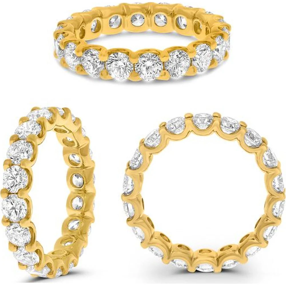 Roman & Jules - 14K Yellow Gold Eternity Band with Round Diamonds - 3.25 Carat Total Diamond Weight