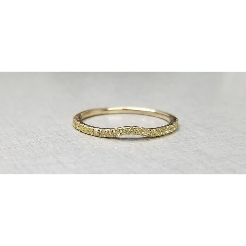 Roman & Jules - 14K Yellow Gold Fancy Yellow Diamond Ring - 0.17 Carat Total Diamond Weight