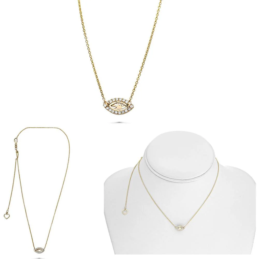 Roman & Jules - 14K Yellow Gold Pave Diamond Halo Necklace - 0.15 Carat Total Diamond Weight