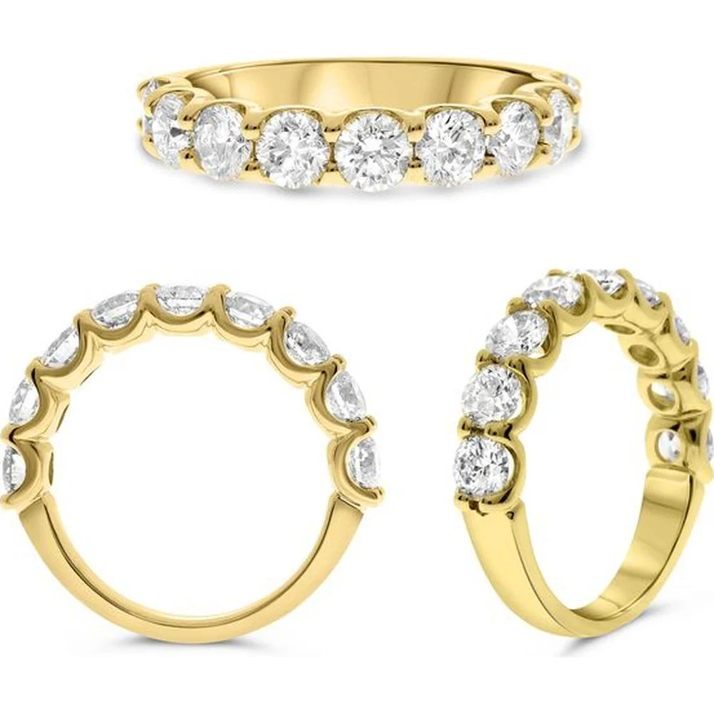 Roman & Jules - 14K Yellow Gold Ring with Round Diamonds - 2.00 Carat Total Diamond Weight