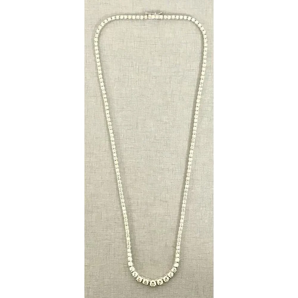 Roman & Jules - 14K Yellow Gold Riviera Round Diamond Necklace - 9.00 Carat Total Diamond Weight